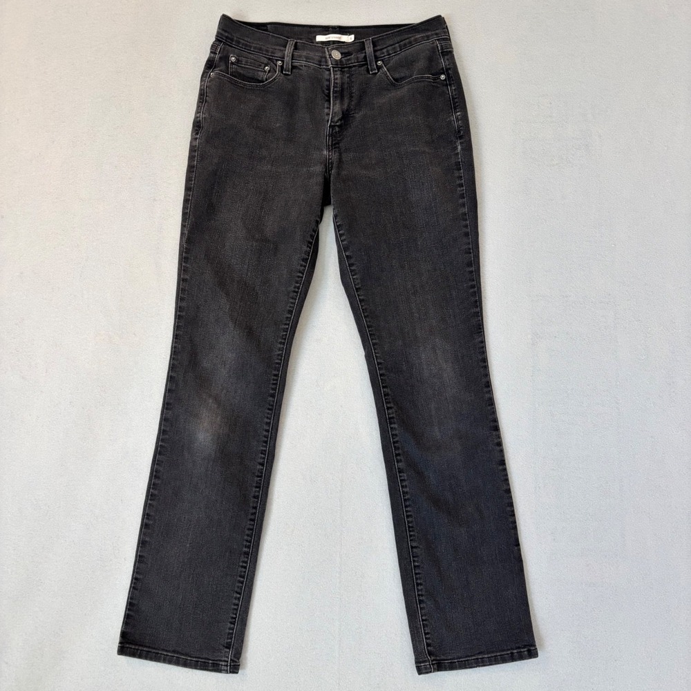 Levis 505 Straight Leg Jeans Womens 6 Black Denim Mid Rise 15505-0120